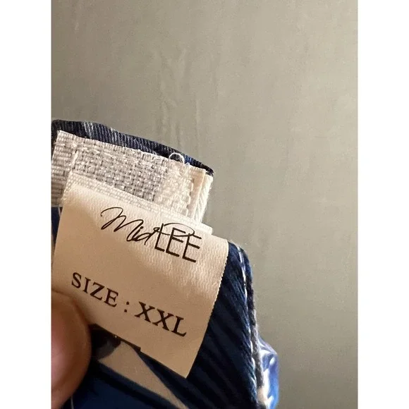 MidLee Blue Floral Tropical Hawaiian Womens Blouse Top Size XXL - Picture 5 of 5